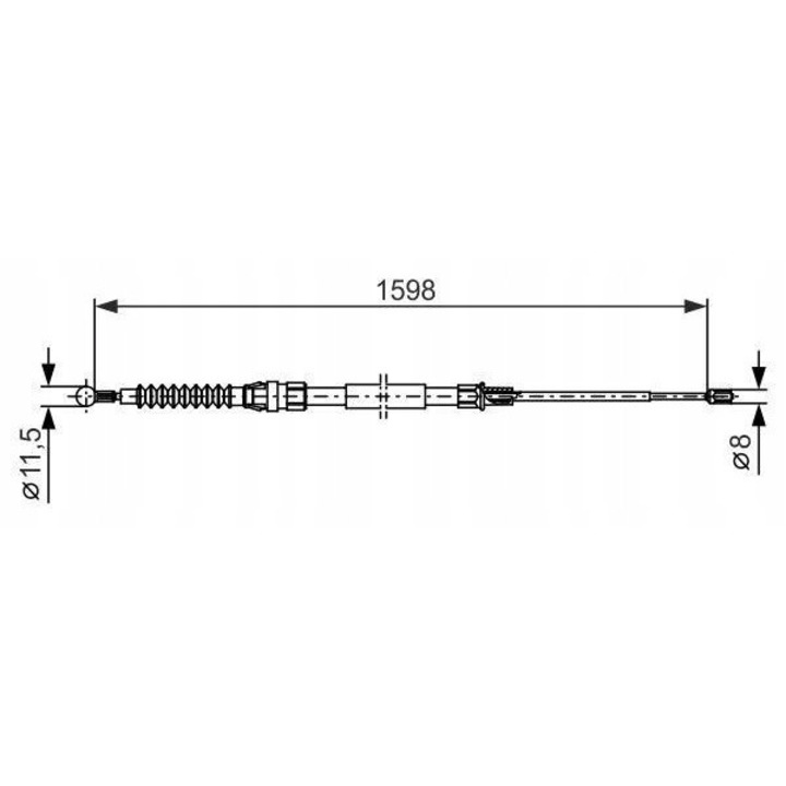 Linka frana de mana Bosch 1 987 482 379, 1598mm, pentru VW Jetta IV