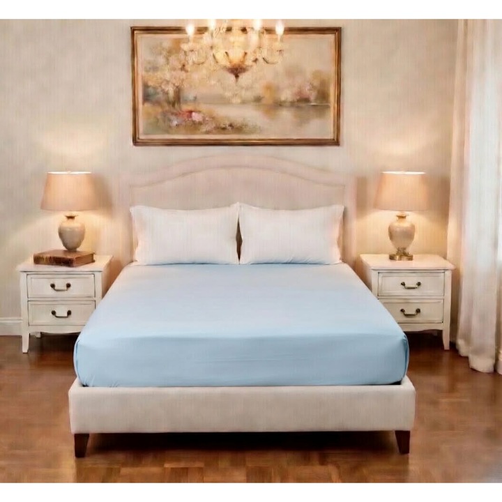 Cearsaf de pat 2, 40*2, 50 m din matase naturala 100 %, de dud 19 momme 6 A calitate- pentru pat de 1.60 m latime