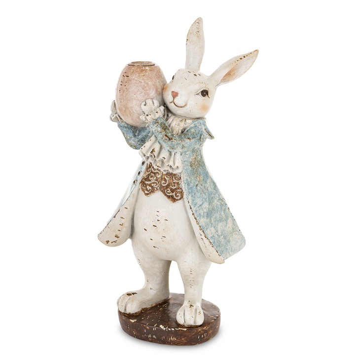 Nyuszi figura tojással, 20 x 10 x 7 cm