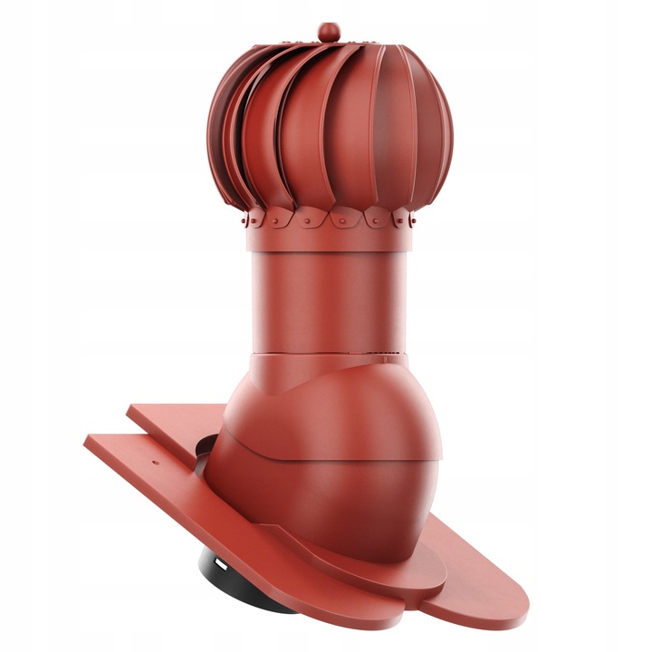 Kominek ventilator rotativ Krono-Plast 150 mm, rosu, set complet, dimensiuni baza 420x360 mm