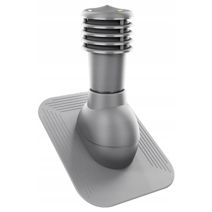 Kominek Ventilatie SmartLine, DN125mm, Grafit, Set complet cu baza si suruburi montaj