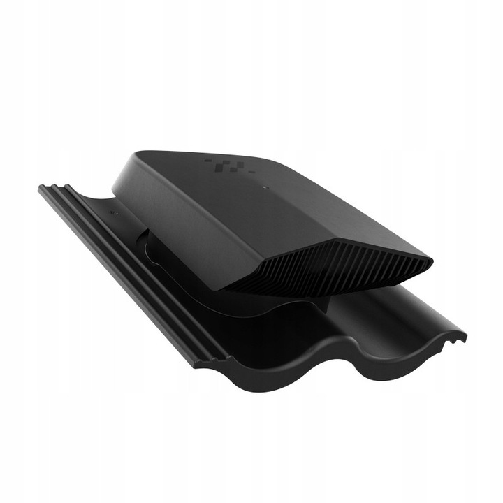 Ventilator polaciowy Krono-Plast, negru, 11cm, set cu baza pentru tigla