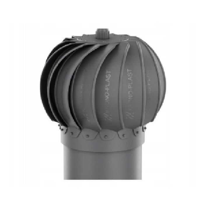 Kéményforgó sapka 150mm, Krono-Plast, grafit, szellőzéshez