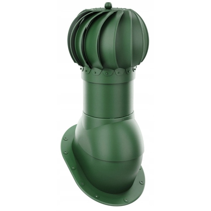 Krono-Plast szellőzőkosár, forgatható, DN 150 mm, zöld RAL 6020, 37x46cm, 500mm