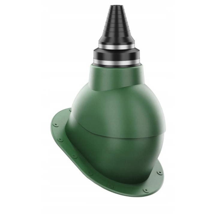 Trecere antena Krono-Plast, verde RAL 6020, pentru acoperisuri plate, set complet