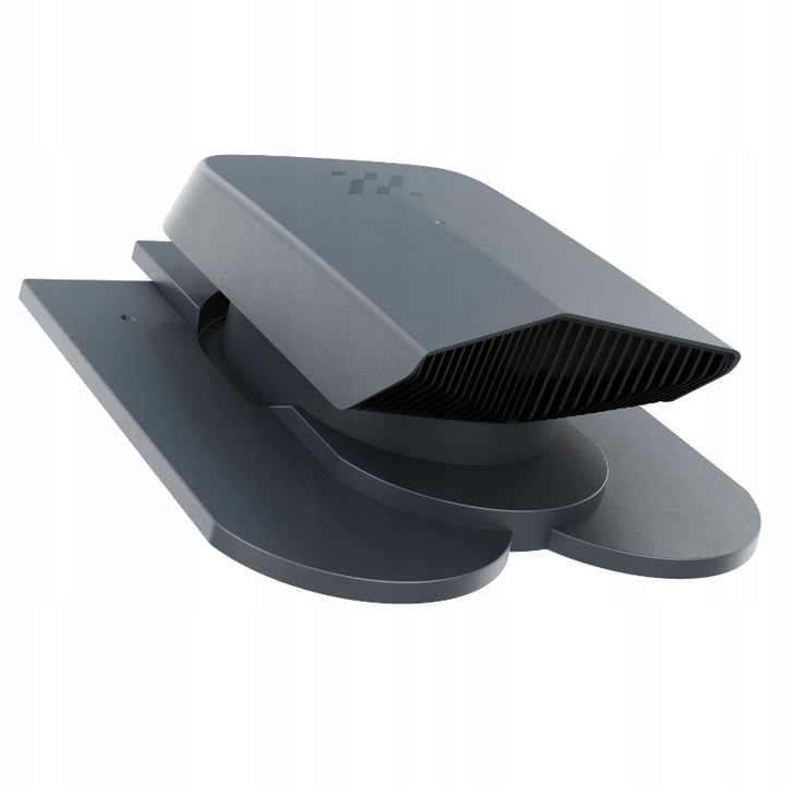 Ventilator polaciowy Krono-Plast, antracit, 11cm, set cu baza dachowa