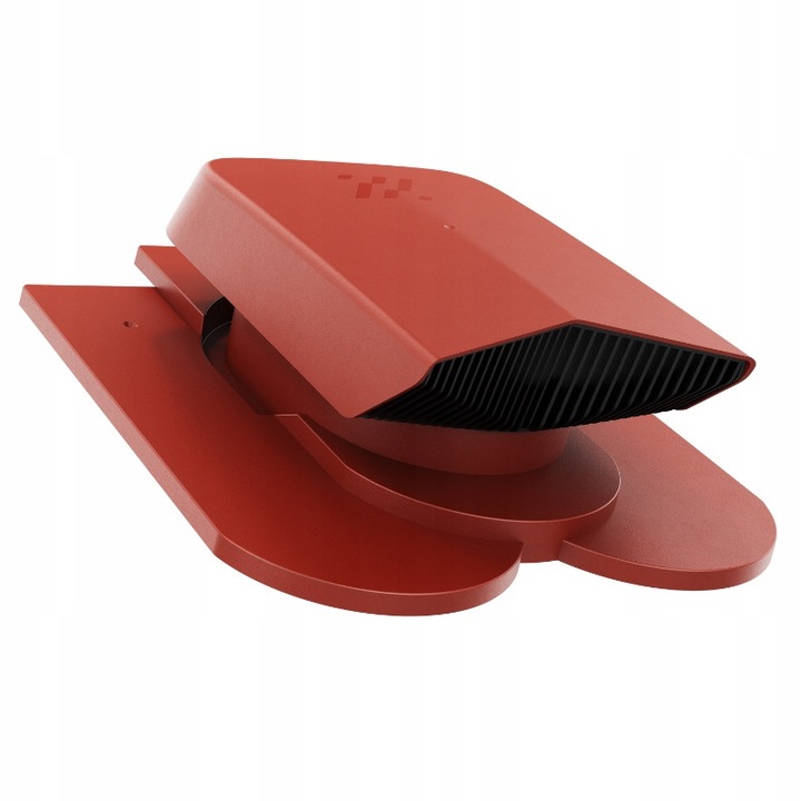 Ventilator polaciowy Krono-Plast, rosu, 11cm, set cu baza de tigla