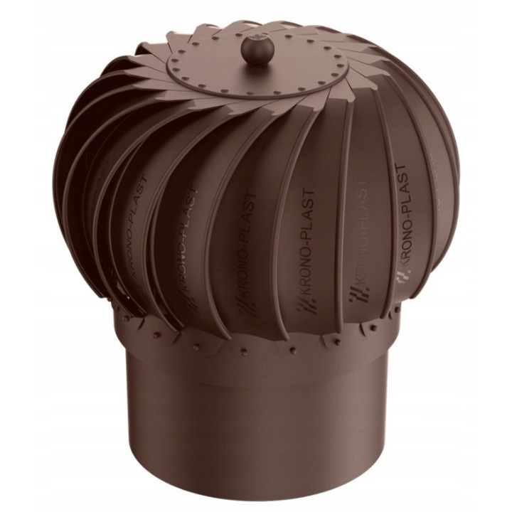 Nasada kominowa kulista Krono-Plast, 200mm, color braz RAL 8017, pentru ventilatie