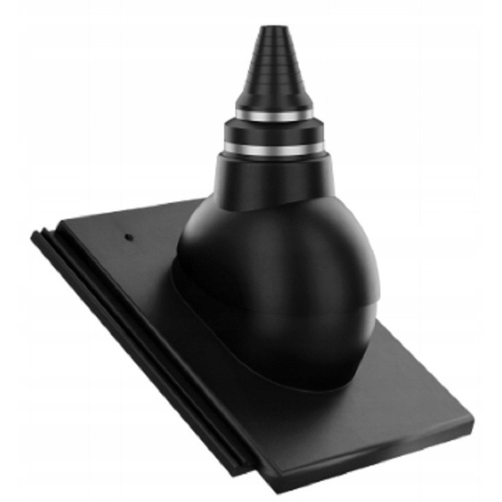 Przejscie antenowe, Krono-Plast, Braas Teviva, 37x46cm, negru, set complet