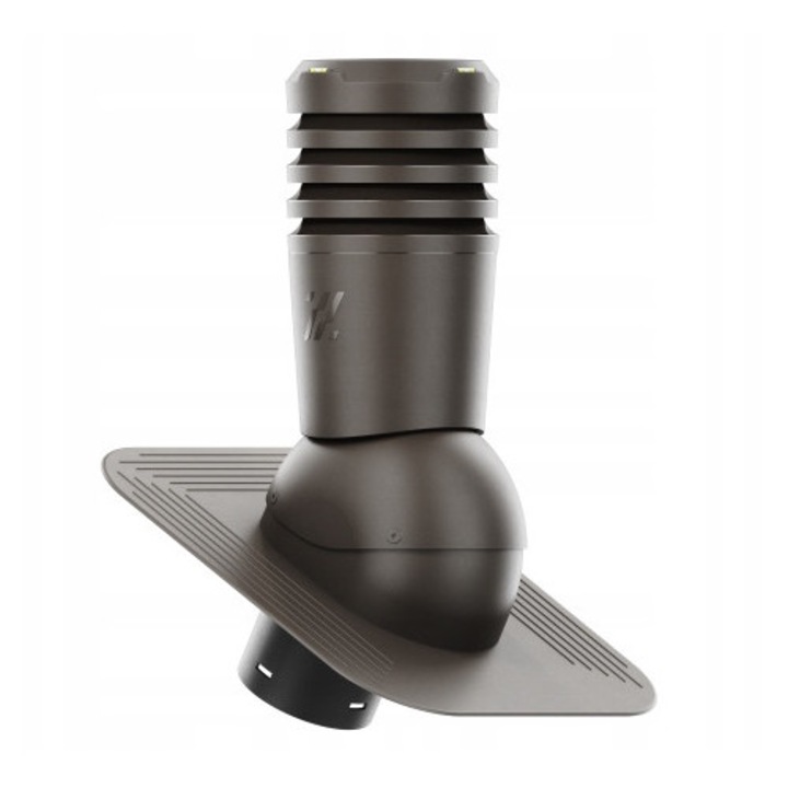 Kominek ventilator ECOLINE 125mm, set, culoare ciemny braz RAL 8019, pentru acoperisuri din pap si gont