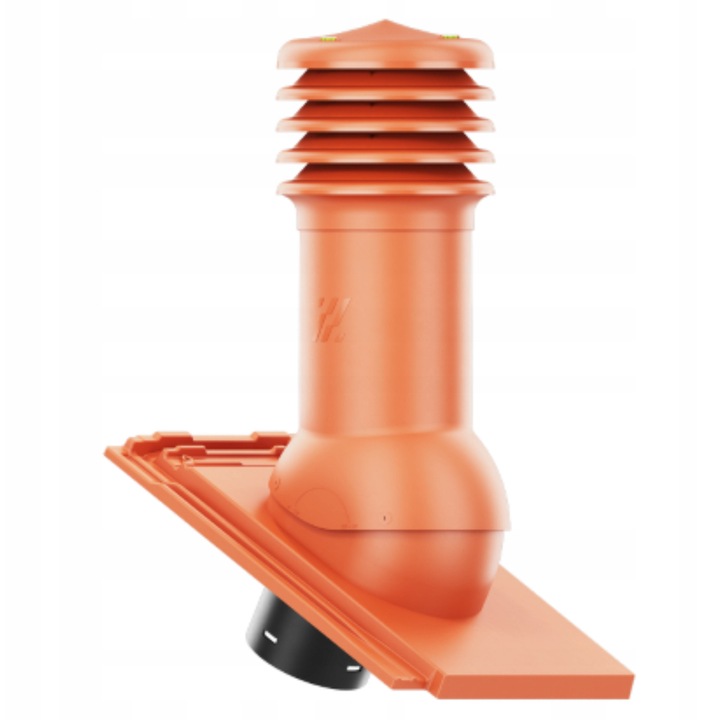 Completare set cominek ventilare HIVENT 125mm, Krono-Plast, pentru tigla ERLUS LINEA, 480mm, polipropilena, rosu natural/spic
