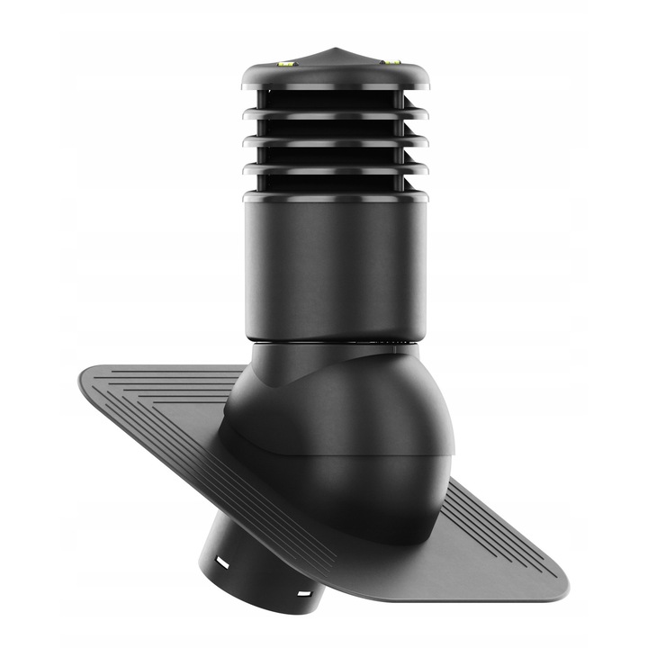 Set kominek ventilare grawitationala, Krono-Plast, fi 150 mm, inaltime 47 cm, culoare neagra RAL 9005