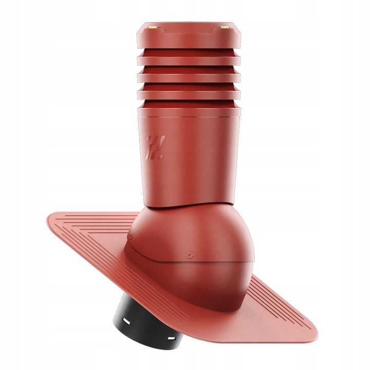 Kominek ventilator ECOLINE 150mm, set, rosu RAL 3009, pentru acoperisuri din tigla si folie