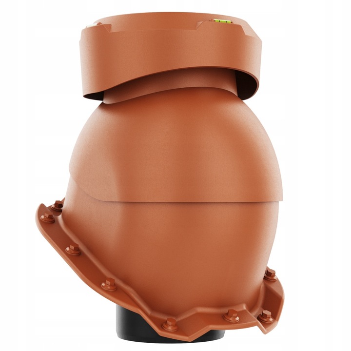 Kominek ventilator canalizare fi110, Krono-Plast, CEGLASTY RAL 8004, 322x240mm, set complet