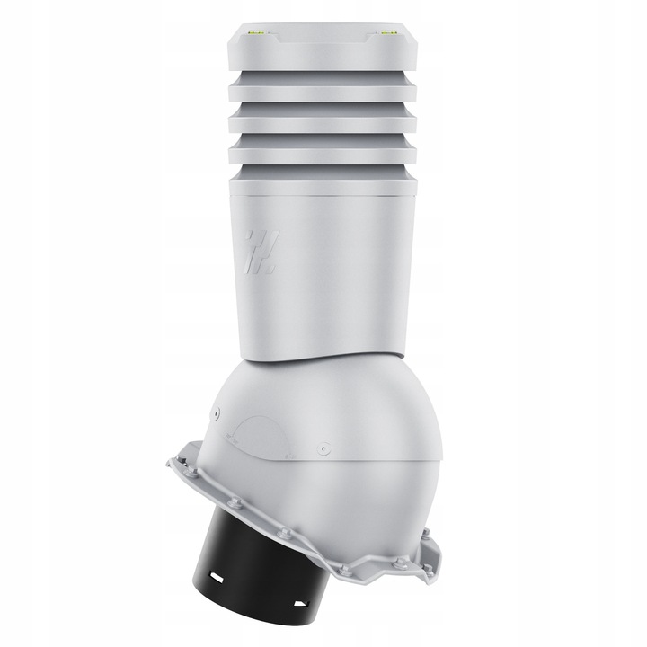 Kominek ventilator ECOLINE 150 mm, Krono-Plast, argintiu RAL 9006, set complet cu niveluri si baza cu garnitura butilica