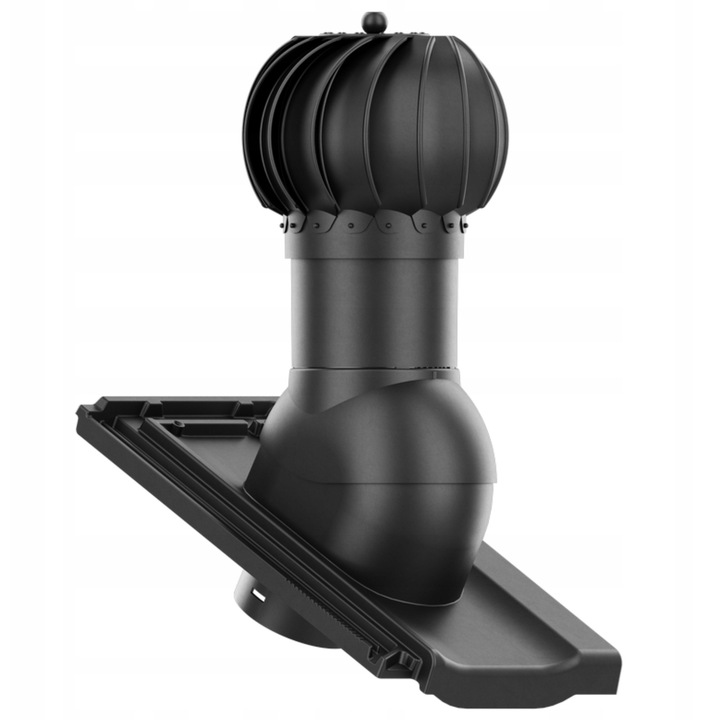 ROTOLINE 150 mm gömb alakú forgó ventilátor, Krono-Plast, antracit, komplett szett