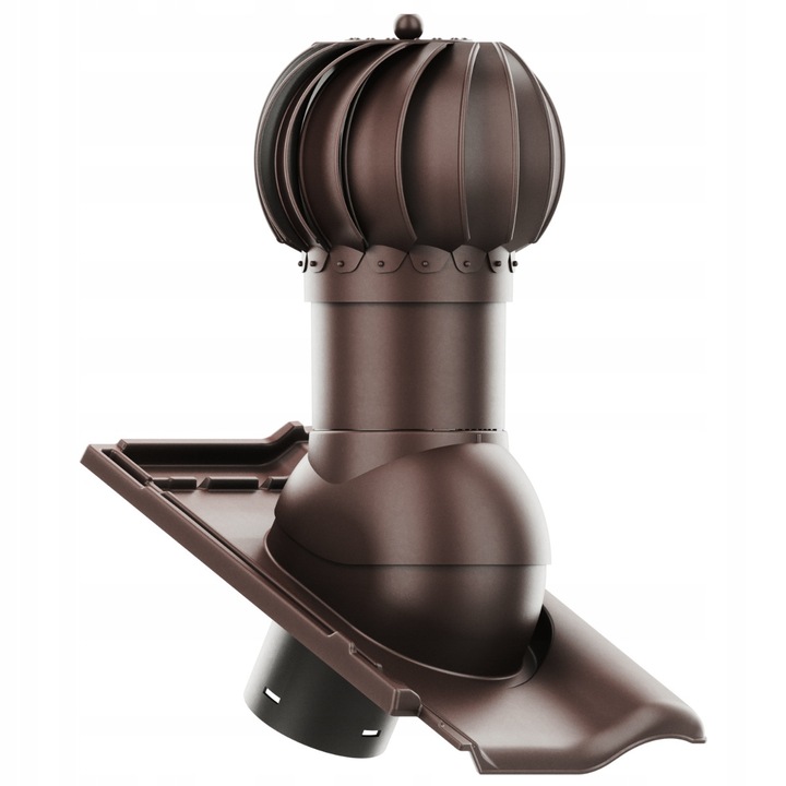 Krono-Plast tetőventilátor, forgó, 150 mm, speciális talppal, szín: barna, talp méretei: 472x311mm