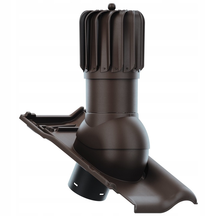 Kominek ventilator rotativ 150 mm Krono-Plast, set complet, culoare: brown, dimensiuni baza: 515x325 mm