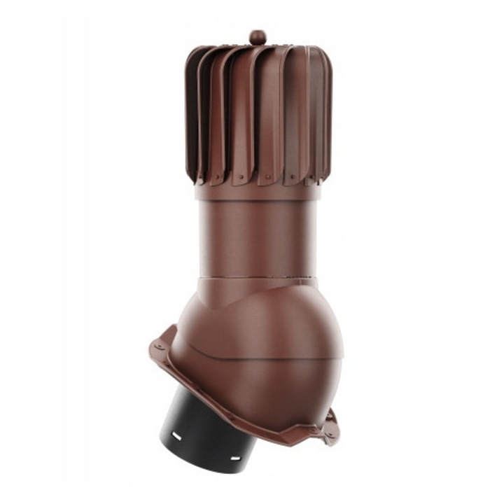 Kominek ventilator ROTOLINE 125 mm, set cu baza si garnitura butilica, culoare: brown RAL 8017