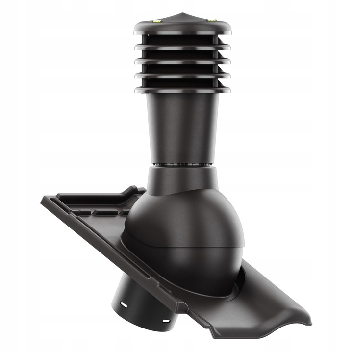 Kominek ventilat SMART 125 mm, Krono-Plast, pentru tigla BRAAS RUBIN 9V, culoare: brun mat, set complet