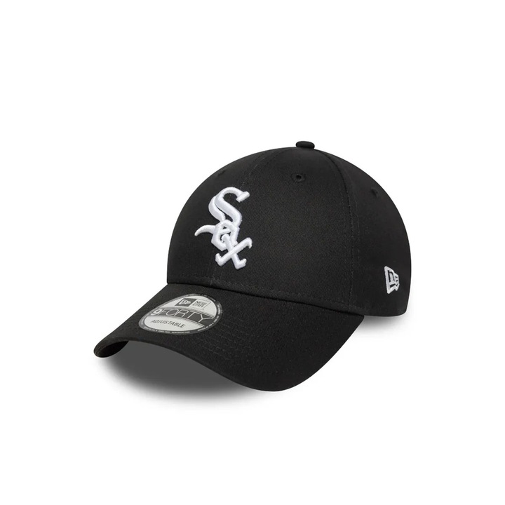 Caciula New Era SIDE PATCH 9FORTY C, neagra, 100% bumbac, cu logo Chicago White Sox
