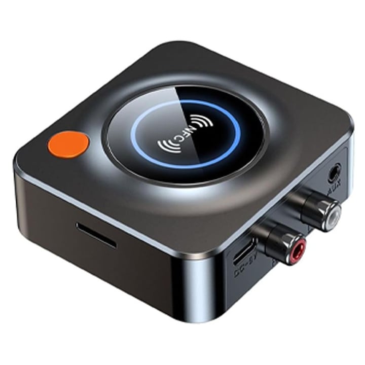 Adaptor Bluetooth Receptor Audio 3 in 1, Duueyct, bluetooth 5.4, AUX/RCA/NFC, Slot TF, Jack 3.5 mm Pentru Casti, Pentrui Casti, Masina, Sistem Audio, Home Cinema, Negru
