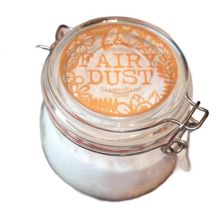 Awgifts Соли за вана Fairy Dust Clementine, 500g, веган, стъклен съд за многократна употреба