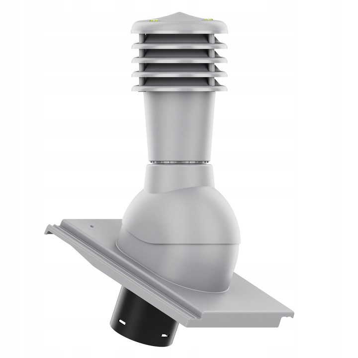 Kominek ventilatie SMART 125 mm, BENDERS CARISMA, grafit mat, set cu baza si tub de evacuare