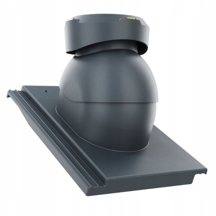 Ventilatie cos de fum 110 Krono-Plast, antracit, set cu nivele si baza pentru Benders Carisma, dimensiuni 420x280mm