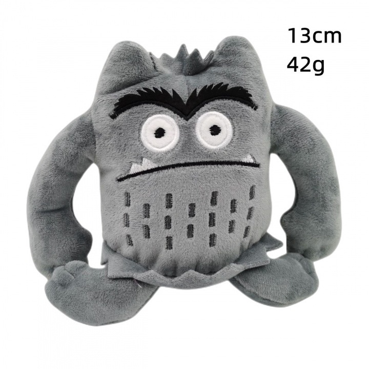 Jucarie de plus Monstrul Colorat, gri, 13cm