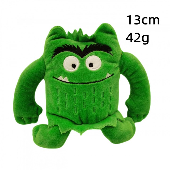Jucarie de plus Monstrul Colorat, Monstru Mic al Emotiilor, verde, 13cm
