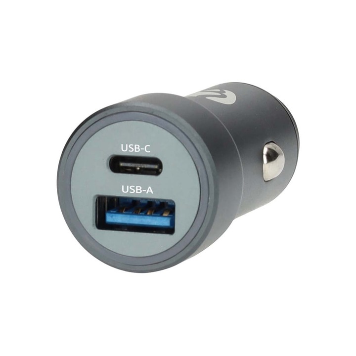 Nedis autós töltő, 48 W, USB-C PD, USB-A QC3.0, gyorstöltés, sötétszürke - CCH1C1A48WBK