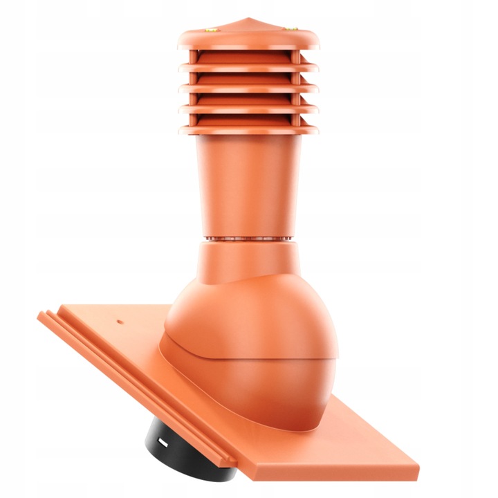 Kominek ventilatie SMART 125 mm, Krono-Plast, pentru tigla NELSKAMP PLANUM, colorat caramiziu mat, set complet