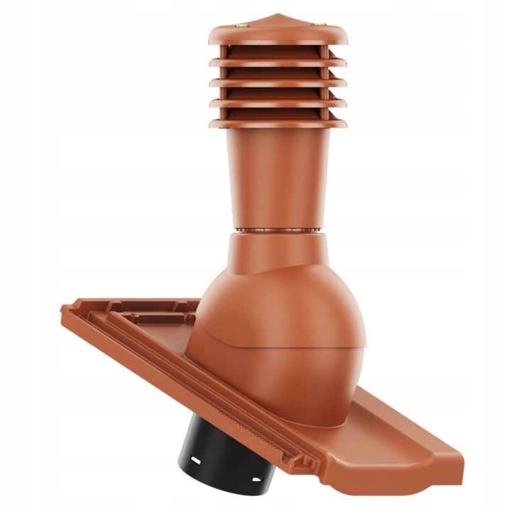 Kominek ventilat SMART 125 mm, Krono-Plast, pentru tigla CREATON KODA, culoare: caramiziu mat, set complet