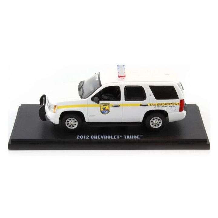 Chevrolet Tahoe U.S. Fish & Wildlife 2012 modell, fehér, 1:43 méretarány, Greenlight