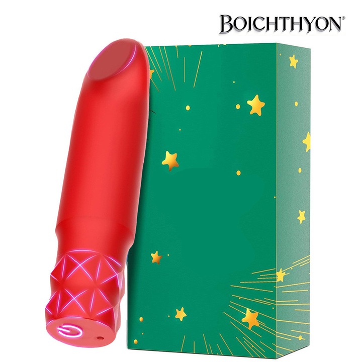 Mini Vibrátor Golyó Boichthyon®, Rúzs Dizájn, Klitorisz Stimulátor, 10 Rezgésmód, Ultra Csendes, Vízálló, USB Újratölthető, Kompakt és Diszkrét, Piros