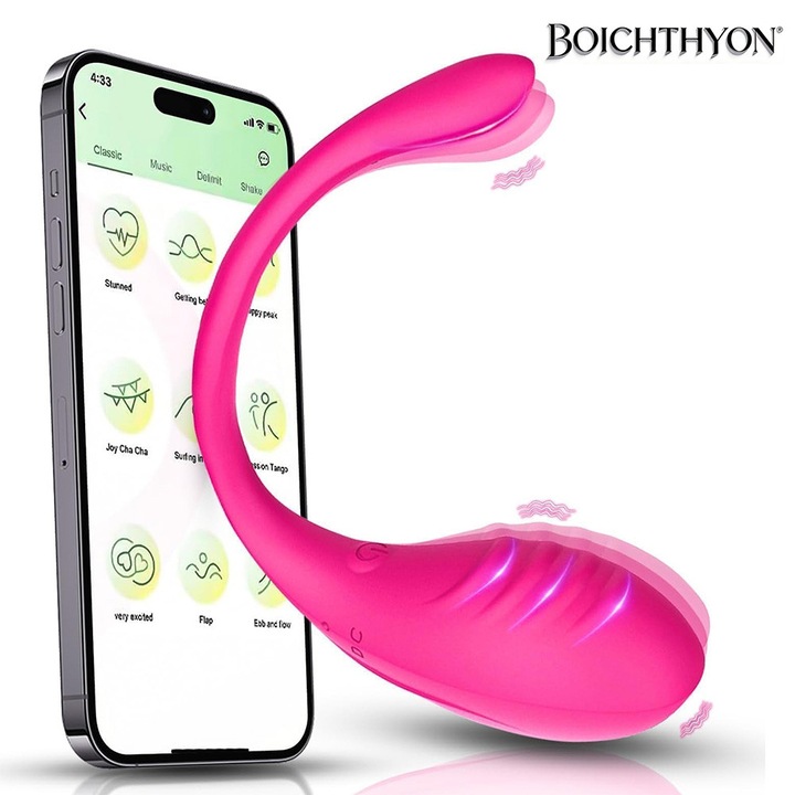 Vibrátor APP távirányítóval, Boichthyon®, G-pont és csikló, 10 erős mód, orvosi szilikon, USB újratölthető, vízálló, szexuális játék pároknak