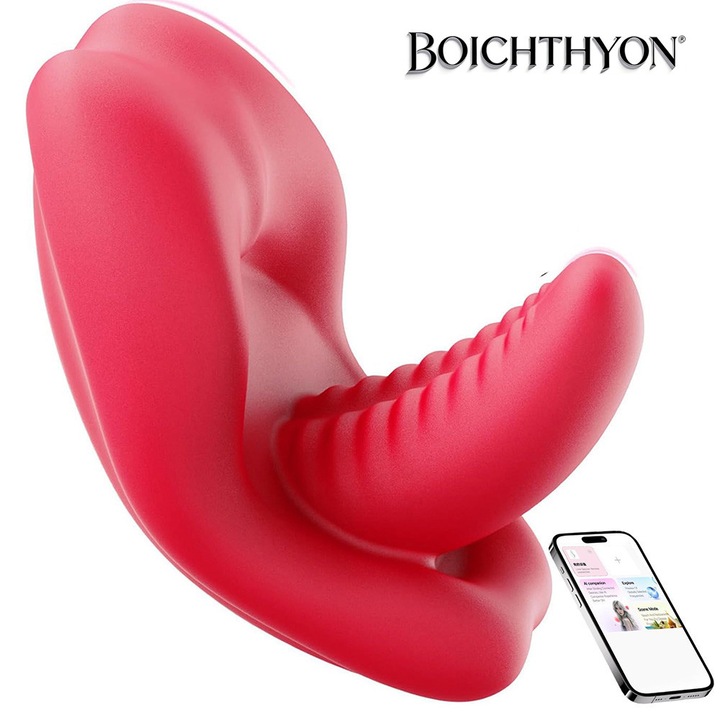 Boichthyon® hordozható vibrátor APP-pal nőknek, "orális" típusú csiklóstimuláció, 10 rezgésmód, mini diszkrét, orvosi szilikon, USB-ről tölthető, csendes, vízálló