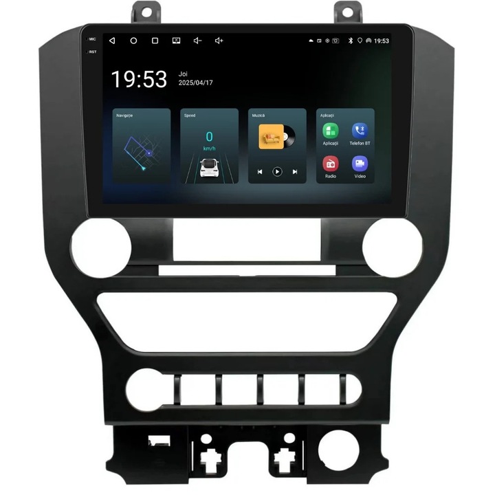 Navigație GPS Piloton 9 inch, 4GB RAM, 64GB ROM, CarPlay și Android Auto Wireless, pentru Ford Mustang 2015-2020