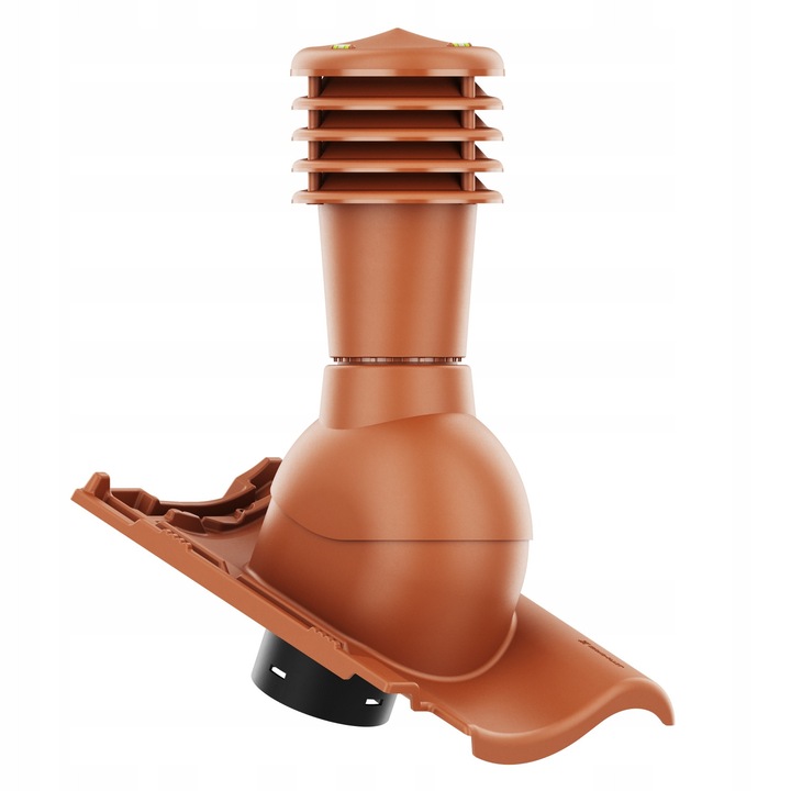Tetőszellőző, SMART 125mm, Krono-Plast, ROBEN MILANO cseréphez való alappal, szín: matt téglavörös, alap méretei: 466x306mm