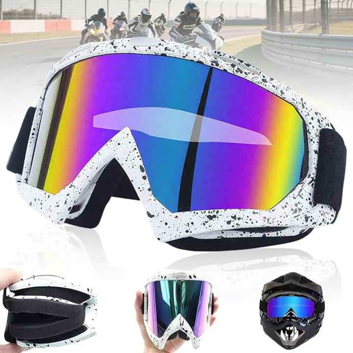 Ochelari de schi, anti-fog, multicolor, pentru barbati si femei, dimensiuni ajustabile