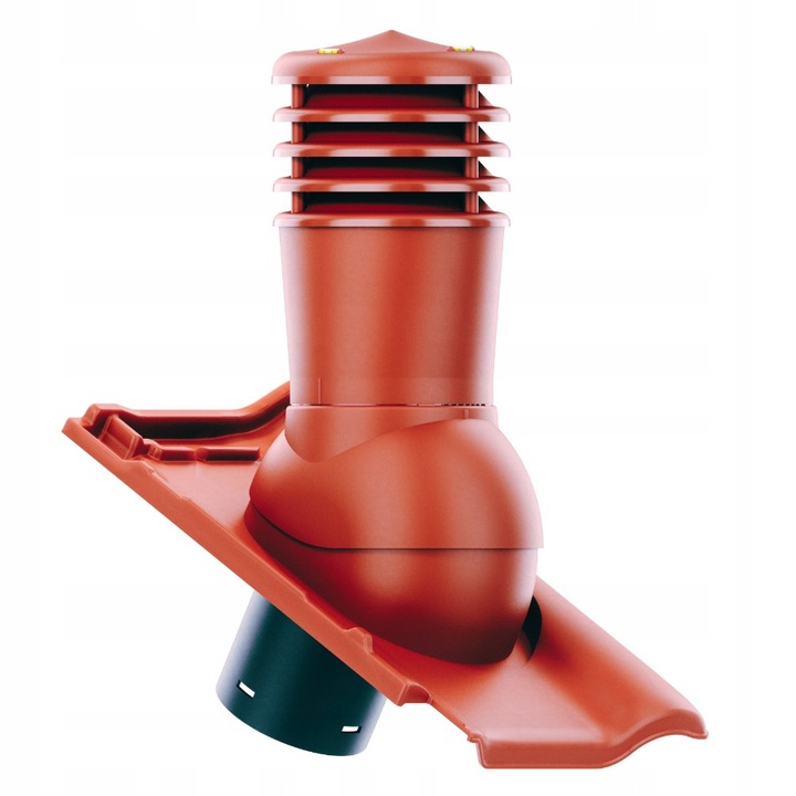 Kominek ventilat SMART 150 mm, Krono-Plast, rosu mat, set cu baza pentru tigla ROBEN PIEMONT, dimensiuni 472x290mm