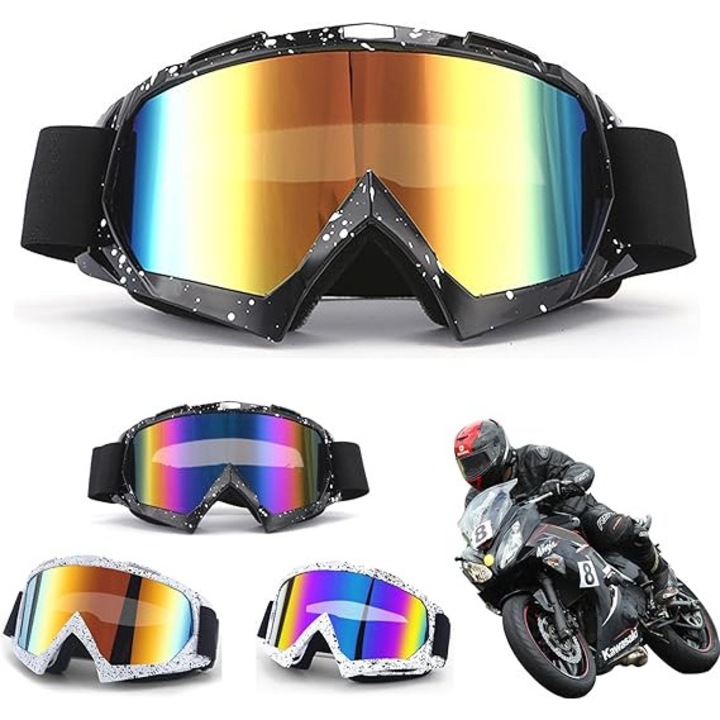 Ochelari de schi, anti-fog, multicolor, pentru barbati si femei, dimensiuni ajustabile