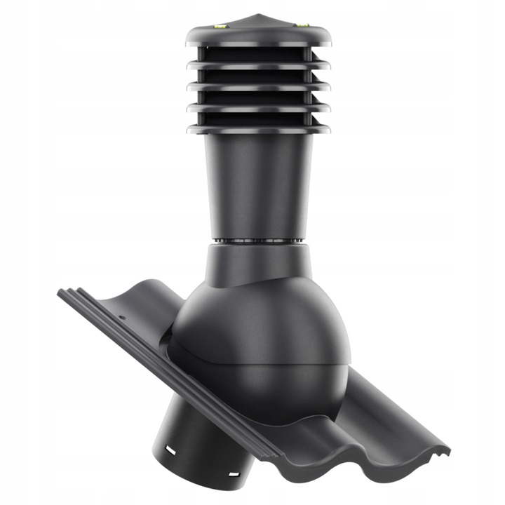 Kominek ventilator SMART 125 mm, Krono-Plast, pentru tigla NELSKAMP SIGMA, gri inchis mat, set complet