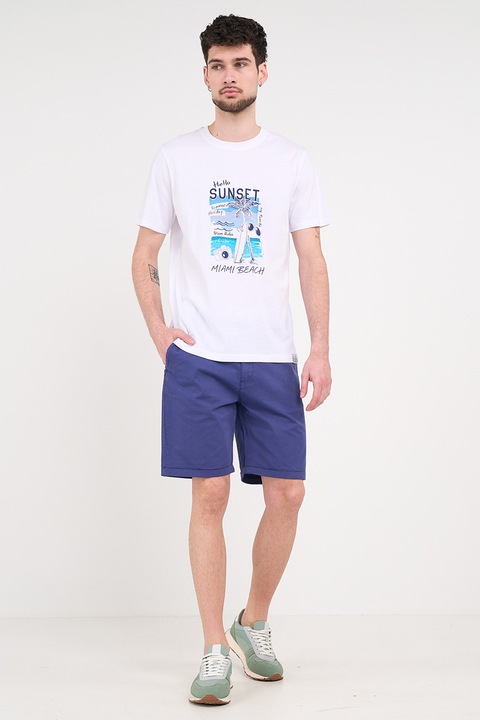 KVL by KENVELO, Pantaloni scurti chino cu buzunare laterale, Albastru