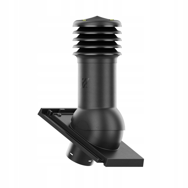 Completare set kominek ventilare HIVENT 150 mm, Krono-Plast, neizolat, pentru tigla Domino neagra mata/glazura, 480 mm