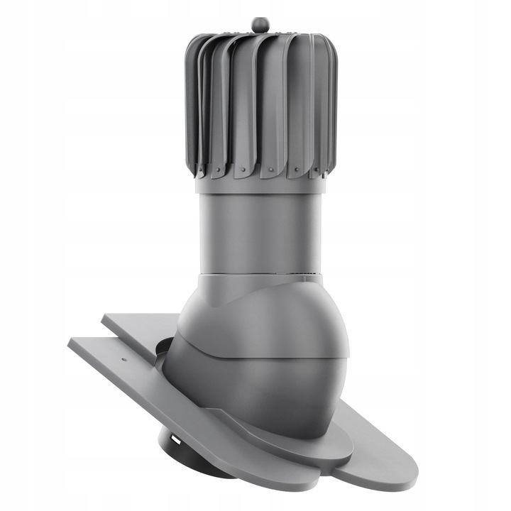 Kominek ventilator rotativ Krono-Plast 125 mm, grafit, set complet pentru acoperis