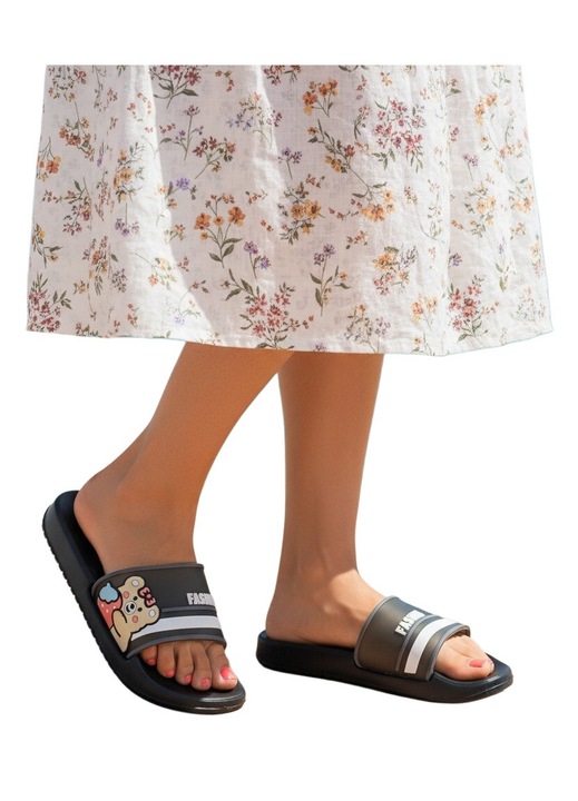 Vidám papucs H738negru 124502, Fekete, 41