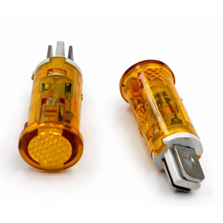 Индикаторна глим лампа XH26A, Плафон, Оранжева, 220VAC, Ф10mm