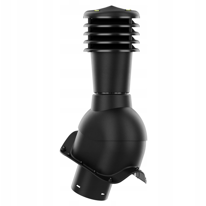 Kominek ventilator neizolat SMARTLINE 125mm, negru RAL 9005, set complet cu accesorii